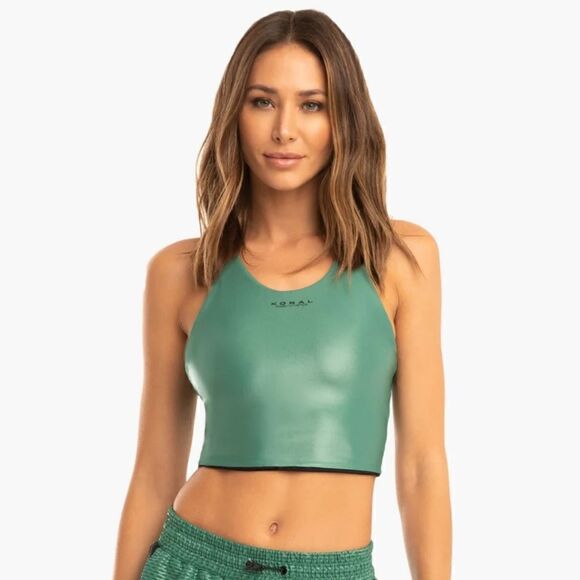 KORAL Bruna Reversible Infinity Sports Bra XS Green & Black NWT - Picture 2 of 5